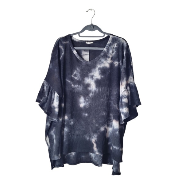 Chic Soul Tops - Chicsoul.com Black and White Marble Blouse